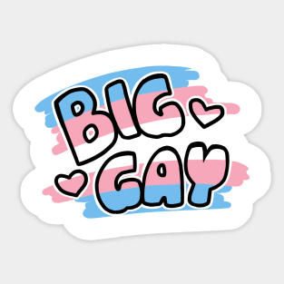 BIG GAY trans pride (white) Sticker